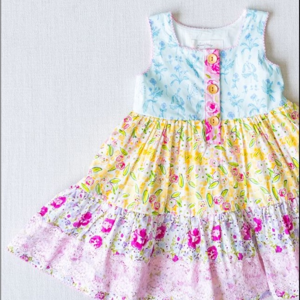 SweetHoney Pastel Floral Kids Dress